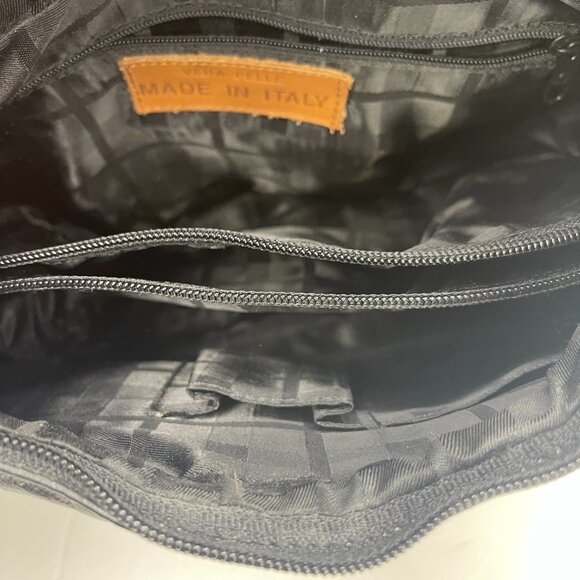 Vera Pelle Purse Made in Italy Crosshatch Leather​​​ - Picture 10 of 12